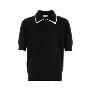 Jil Sander Men Black Cotton Polo Shirt